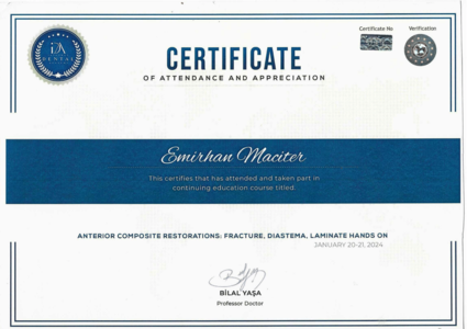 Dental Akademi Sertifikası